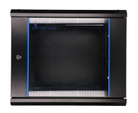 Extralink Szafka wisząca rack 9U 600x600 czarna szklane drzwi EX.3968 - 489306 - zdjęcie 1